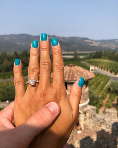 Blue nail store ring