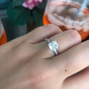 Engagement Ring Photos On Hands With Carat Size More